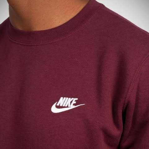 Original Mens NIKE NSW CREW CLUB FLEECE RED 804340 681 Size Large