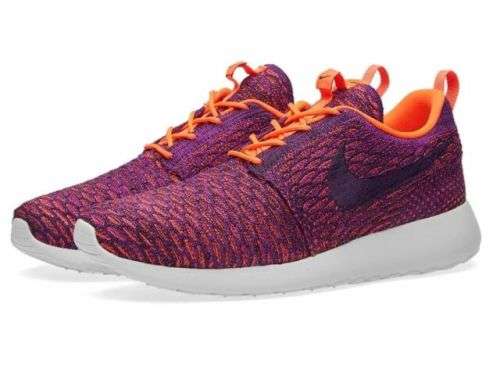 Original Women's NIKE ROSHE ONE FLYKNIT TTL CRIMSON / GRND PURPLE 704927 803 Size UK 4.5 (SA 4.5)