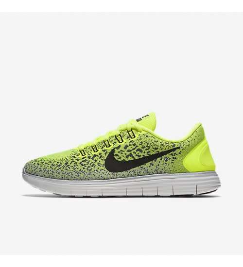 Original Mens Nike Free RN Distance VOLT/ BLACK- DARK GREY 827115 701 Size UK 10 (SA 10)