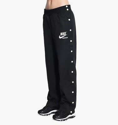 Original NIKE Women's NSW PANT SNAP ARCHIVE Trousers Black AT5480 010 Size Medium