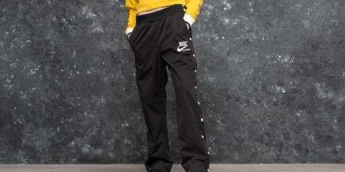 Original NIKE Women's NSW PANT SNAP ARCHIVE Trousers Black AT5480 010 Size Medium