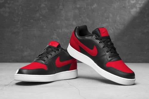 Original Mens NIKE EBERNON LOW Black/ Habanero Red AQ1775 004 Size UK 10 (SA 10)