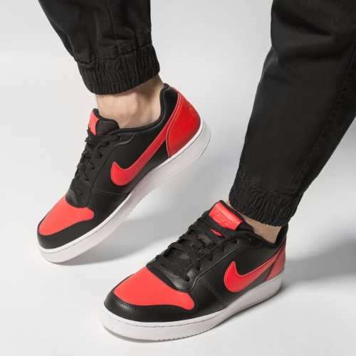 Original Mens NIKE EBERNON LOW Black/ Habanero Red AQ1775 004 Size UK 10 (SA 10)