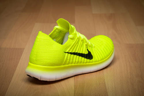 Original Women's Nike FREE RN FLYKNIT MS Volt / Black-White 842546 700 Size UK 4.5 (SA 4.5)