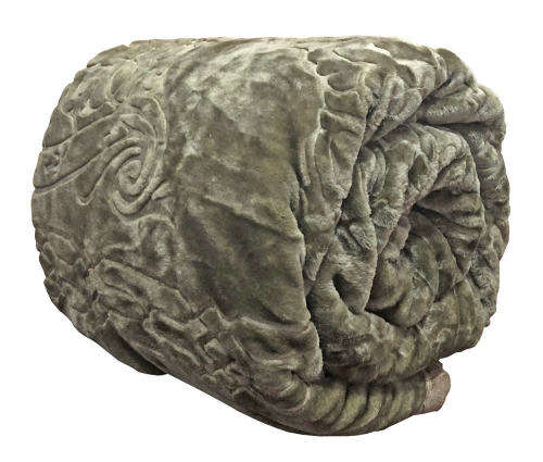 New Arrivals Super Soft 3 PLY Heavy Quality Mink & Embossed Blanket - Green Tinch