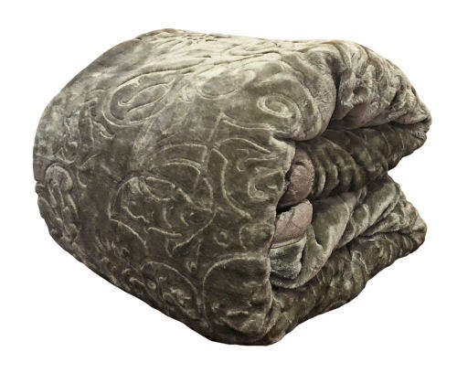 New Arrivals Super Soft 3 PLY Heavy Quality Mink & Embossed Blanket - Green Tinch