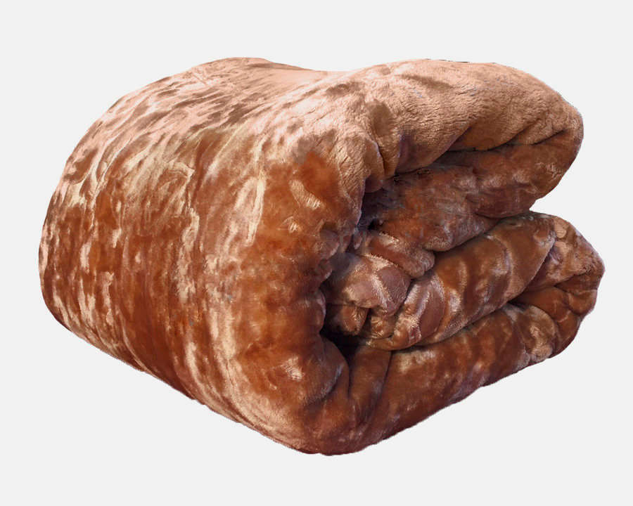 New Arrivals Super Soft 3 PLY Heavy Quality Mink & Embossed Blanket - Dark Brown