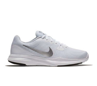 Original Nike Women's IN SEASON TR 7 White/ Metallic Silver 909009 100 Size UK 5 (SA 5)