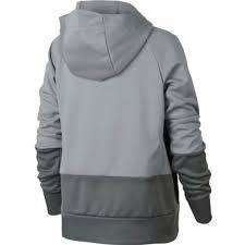 Original Nike Boys Youth Therma Fleece GFX Pullover Hoodie Wolf Grey AJ6626 012 Size Large