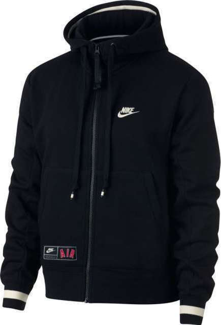Original Mens Nike AIR HOODIE Full Zip Fleece Black AR1815 010 Size Extra Large