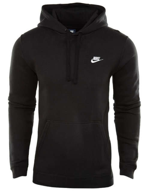 Original Mens Nike Sportswear Hooded Fleece Long Sleeve Top Black 804346 010 Size Medium