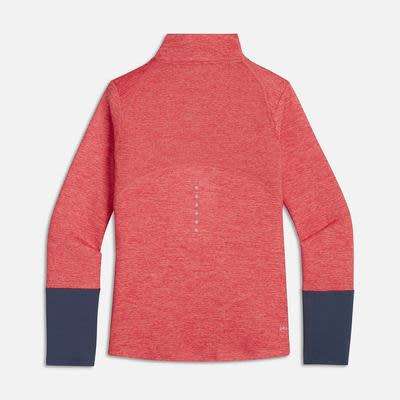 Original NIKE Girls DRI FIT ELEMENTS RUNNING T-SHIRT ZIP Coral/Pink AJ6833 823 Size Medium