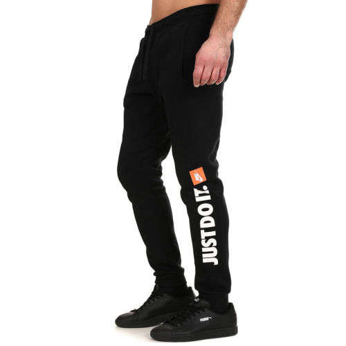 Original NIKE Mens SportsWear JUST DO IT Fleece Jogger Black AR2610 010 Size Extra Large