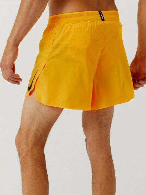 Original Mens Nike Aero Swift 5 Running Shorts AQ5302 845 Yellow/Orange Size Medium