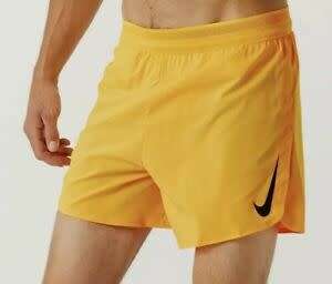 Original Mens Nike Aero Swift 5 Running Shorts AQ5302 845 Yellow/Orange Size Medium