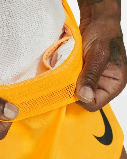 Original Mens Nike Aero Swift 5 Running Shorts AQ5302 845 Yellow/Orange Size Medium