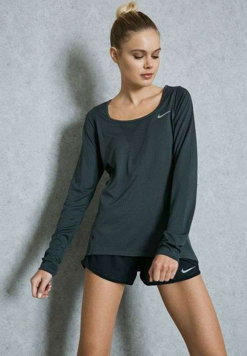 Original Women's NIKE DRI IT ZONAL COOL RELAY LONG SLEEVE TOP 831514 010 Size Medium