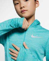 Original Nike GIRL's Long-Sleeve 1/2-Zip Running Top AQ9095 309 Size Large