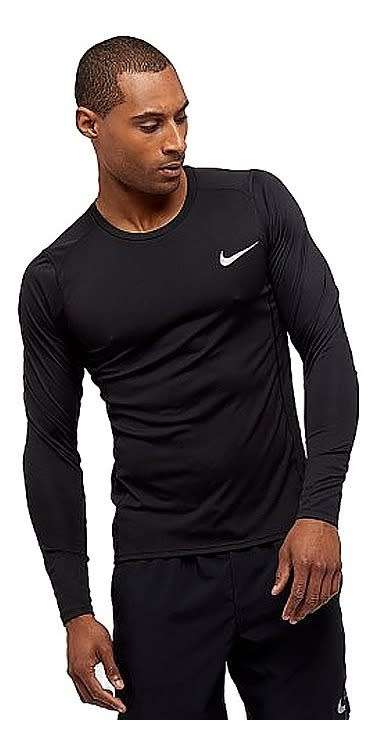 Original Nike DRI-FIT Long-sleeve Running Dry Miler Top in Black AT3949 010 Size Large