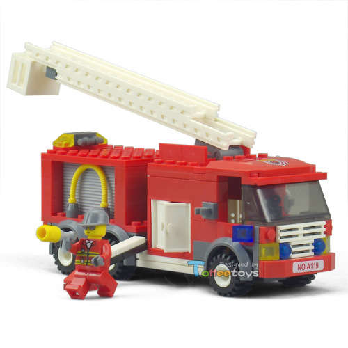Jie Star 202pcs Self Assemble Fire Rescue Truck Toy