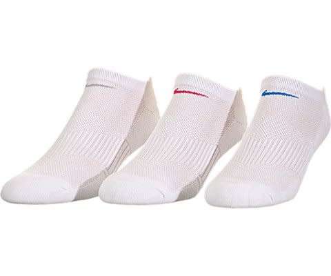 Original Women's 3 Pairs Nike Performance Cushioned Low Cut Socks White SX5175 010 Size UK 5-8