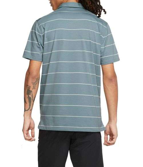 Original Mens Nike Stripe Player Golf Polo Grey AT8946 041 Size Large