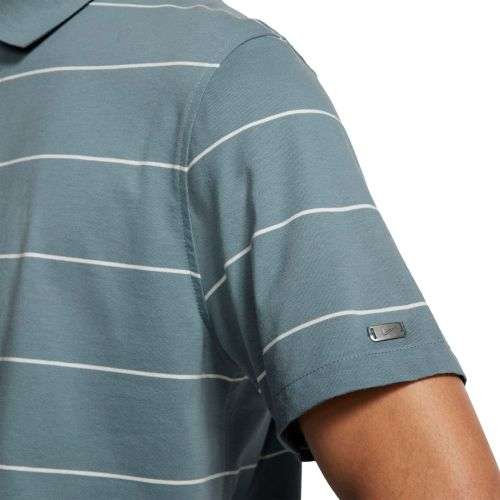Original Mens Nike Stripe Player Golf Polo Grey AT8946 041 Size Large