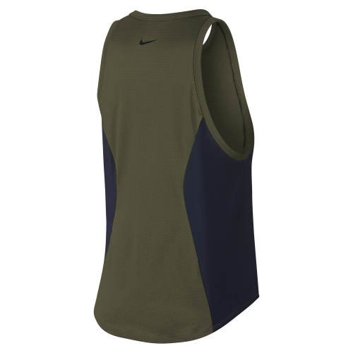 Original Womens NIKE TANK CUT IN KNIT TOP Olive/Obsidian 931742 395 Size Medium