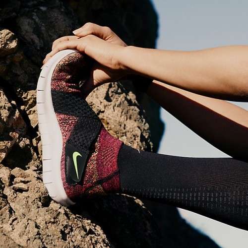 Original Women's Nike FREE RN MOTION FK Black/Volt 880846 004 Size UK 4.5 (SA 4.5)