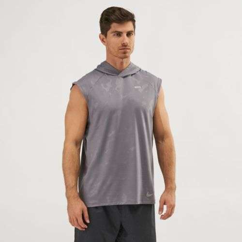 Original Mens Nike Element Hoodie Singlet Running Top Grey 928553 036 Size Extra Large