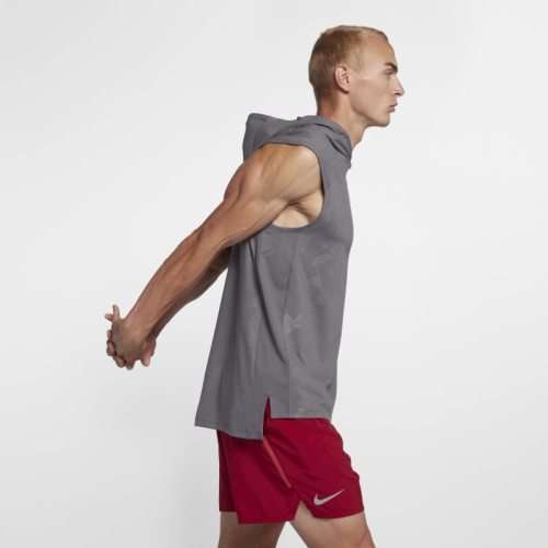 Original Mens Nike Element Hoodie Singlet Running Top Grey 928553 036 Size Extra Large