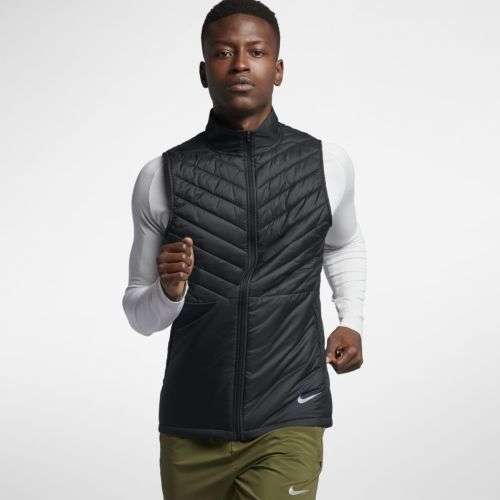 Original Mens Nike AeroLayer Men's Running Vest Black/Atmosphere Grey CJ5478 010 Size Large