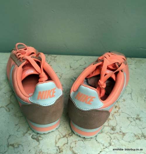 Original Womens NIKE Classic Cortez Nylon Orange Pulse/ Phantom 749864 804 Size UK 4 (SA 4)