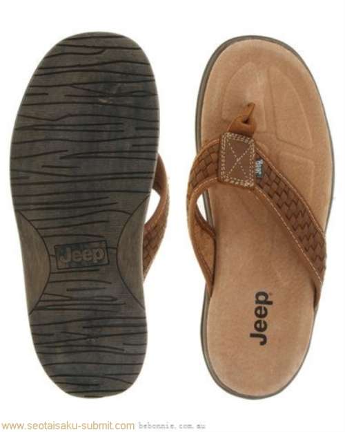 Original Mens Jeep Antonio Finding Slip-On Sandal Tan - Men Slip On Size UK 8 (SA 8)