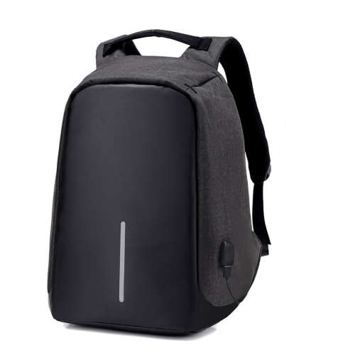 Anti-Theft Unisex Laptop Backpack with USB Charging Port - Black
