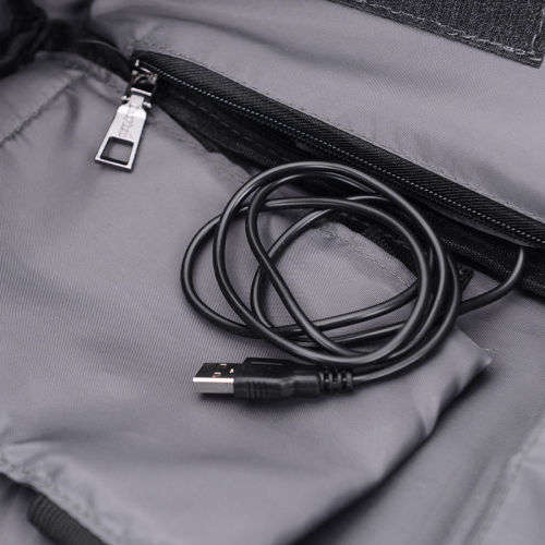 Anti-Theft Unisex Laptop Backpack with USB Charging Port - Black