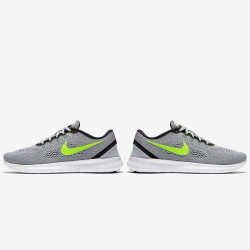 Original Mens Nike Free RN 831508 003  Pure Platinum / Electric Green Size UK 11 (SA 11)