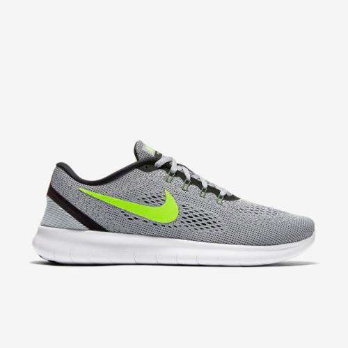 Original Mens Nike Free RN 831508 003  Pure Platinum / Electric Green Size UK 11 (SA 11)
