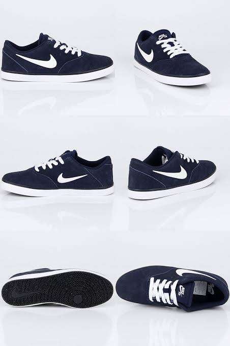 Original Mens Nike SB CHECK 705265 411 Obsidian /White Size UK 8.5 (SA 8.5)