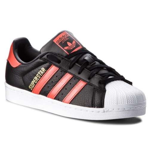 Original Mens ADIDAS Superstar CORE BLACK/ ORANGE B41994 Size UK 9 (SA 9)