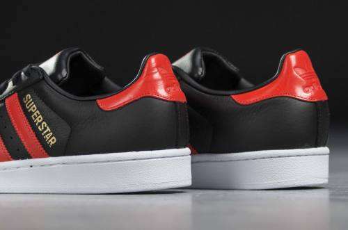 Original Mens ADIDAS Superstar CORE BLACK/ ORANGE B41994 Size UK 9 (SA 9)