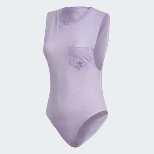 Original Womens ADIDAS Bodysuit PURPLE GLOW DU8490 Size UK 14 (US Size Medium)