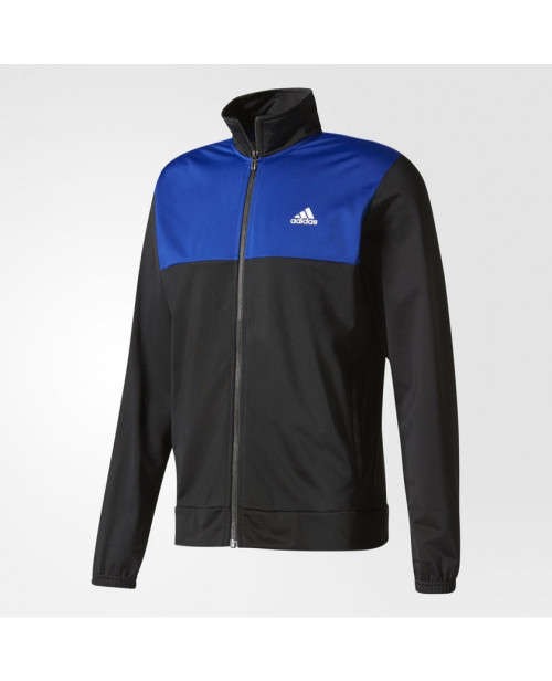 Original Men's ADIDAS BACK 2 BASICS 3-STRIPES TRACK SUIT Blue/Black BQ8362 Size XL