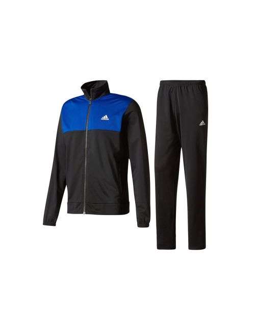 Original Men's ADIDAS BACK 2 BASICS 3-STRIPES TRACK SUIT Blue/Black BQ8362 Size XL