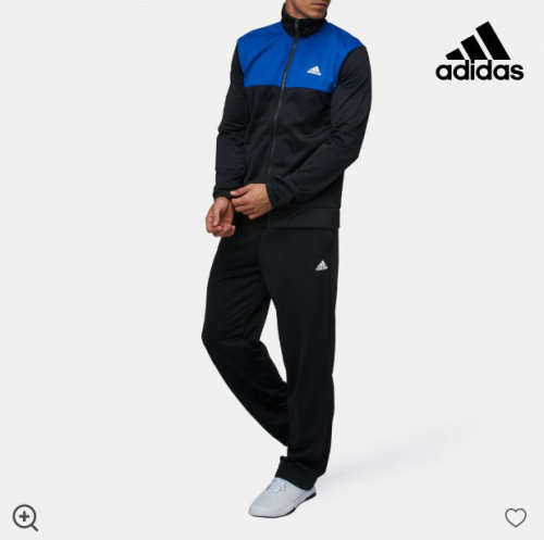 Original Men's ADIDAS BACK 2 BASICS 3-STRIPES TRACK SUIT Blue/Black BQ8362 Size XL