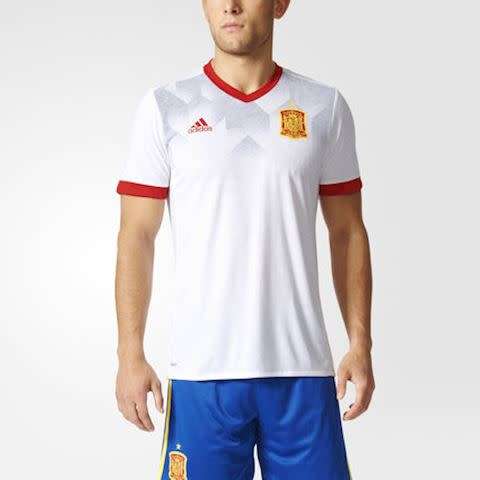 Original Men's ADIDAS Spain Home Pre-Match Jersey White BP9196 Size Large