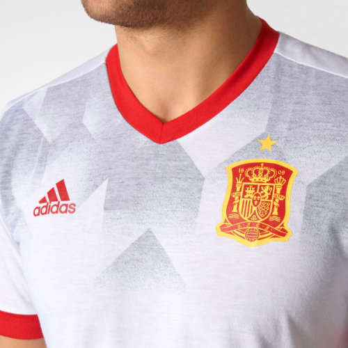 Original Men's ADIDAS Spain Home Pre-Match Jersey White BP9196 Size Large