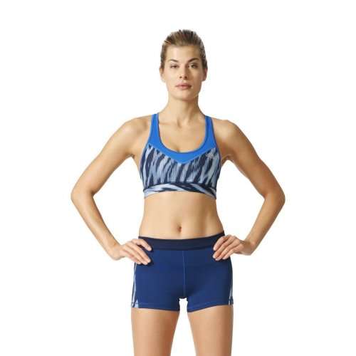 Original Women's adidas Techfit Bra Print blue climalite BK2941 Size Medium