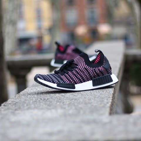 Original Men's adidas NMD R1 STLT PK Black/Grey/Pink CQ2386 Size UK 8 (SA 8)