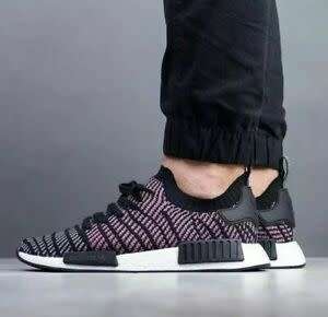 Original Men's adidas NMD R1 STLT PK Black/Grey/Pink CQ2386 Size UK 8 (SA 8)